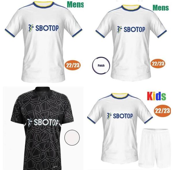 

2022 2023 soccer jerseys leeds t roberts harrison hernandez costa bamford alioski clarke jersey 22 23 men kids kit, Black;yellow