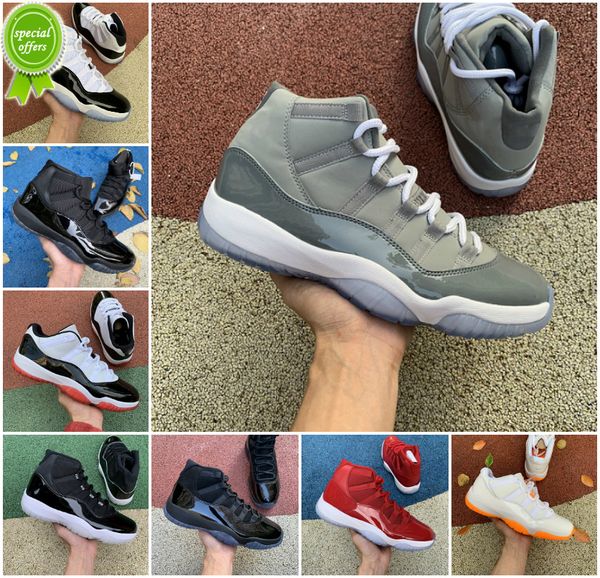 

2022 cool grey high 11 11s basketball shoes bred 25th anniversary concord 45 space jam jumpman men women trainers legend blue citrus platinu, Black