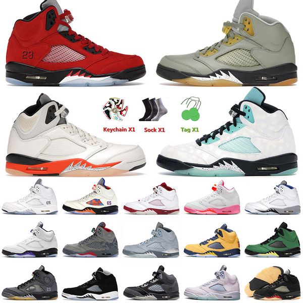 

2022 mens basketball shoes 5 5s v raging bull island green all black muslin se oregon stealth what the metallic gold men women trainers snea