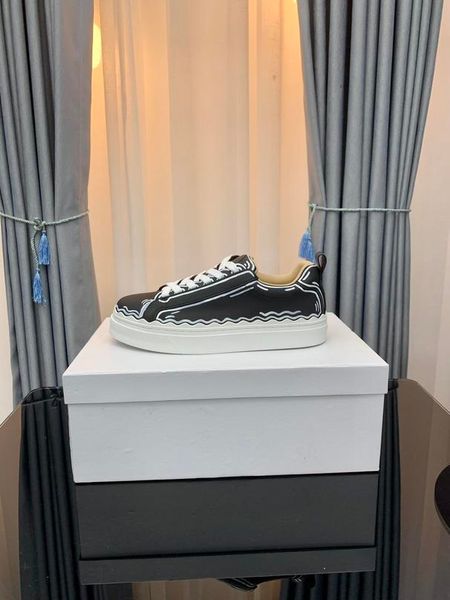 

men women shoe calfskin napa portofino sneakers desinger shoes brand comfort outdoor lettering platform sneakers women casual walking with b, Black