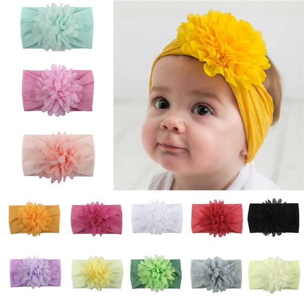 Bebek Kız Çiçek Düğüm Türban Bandı Yumuşak Naylon Headwraps Moda Bantlar Saç Bandı Butik Saç Aksesuarları Bandanalar Kızlar