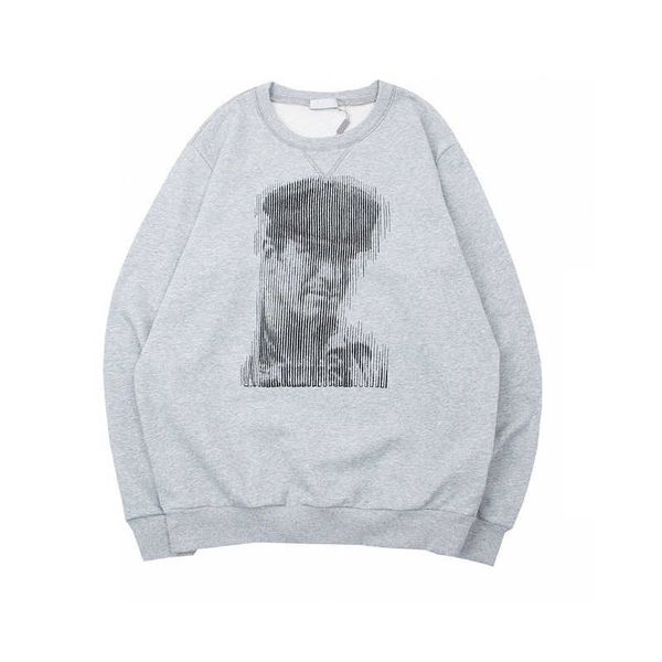 

22fw autumn winter paris man picture striped print hoodie skateboard hoody streetwear pullover sweatshirt, Black;brown