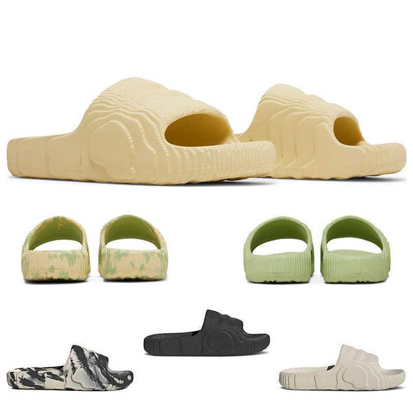 

adilette 22 slides slippers men designers slide desert sand magic lime black grey scuffs women outdoor summer beach sandals size
