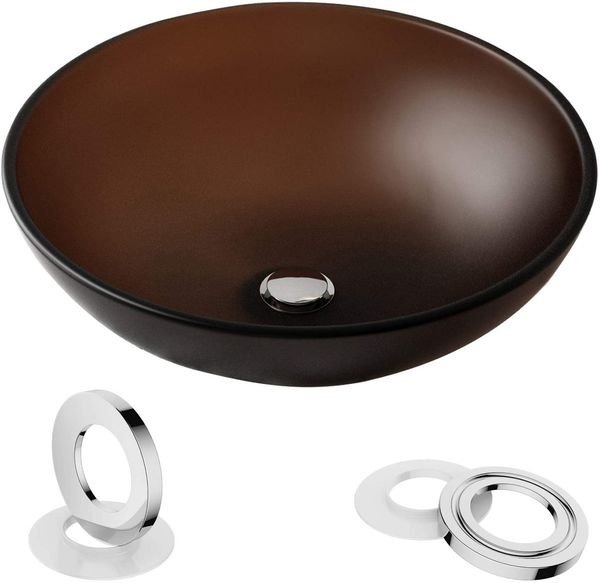 

toilet supplies glass vessel bathroom sink handmade artistic tempered mount bath sinks above counter gold brown