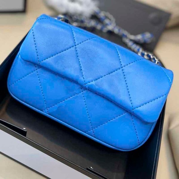 

women luxury flap mini solid color genuine leather crossbody designer bags handbags silver metal chains timeless diamond quilted should