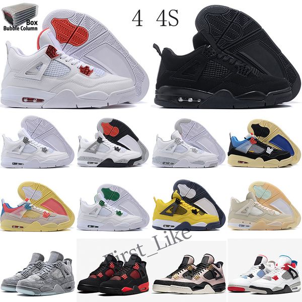 

mens 4 4s basket ball shoes university blue white oreo infrared shimmer red thunder metallic purple black cat paris bred men women sneakers
