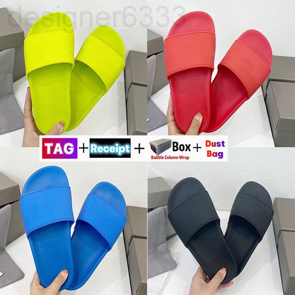 

designer slippers fashion designer pool slides white black fluo green yellow blue red grey cool slide men women shoes summer beach slipper m