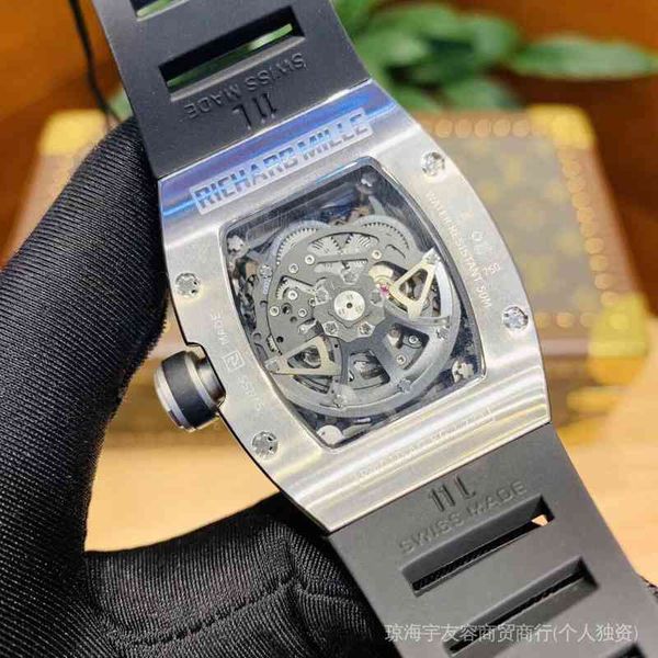 

luxury mens mechanical watch richa milles rm010 with fully automatic movement sapphire glass imported rubber strap watches men, Slivery;golden