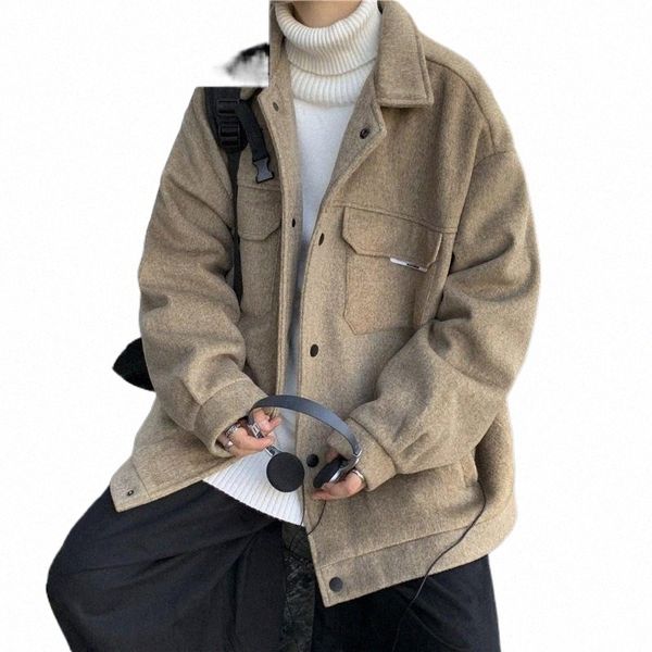 

men's jackets korean blakc jacket men fashion clothing trends casual caot versatile loose student harajuku streetwear p8wm#, Black;brown