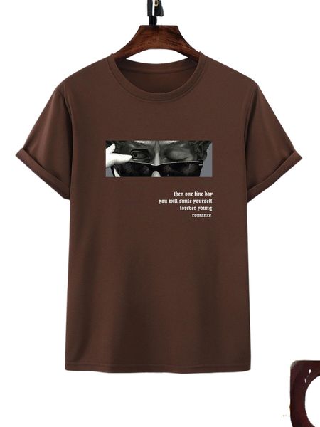 

men figure & slogan graphic tee j1g0#, White;black