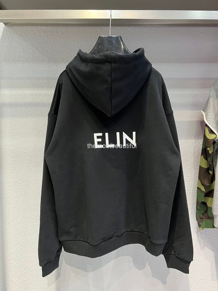 

men's hoodies & sweatshirts net red men's and women's same autumn winter back letter printing casual couple loose cl hoodie, Black