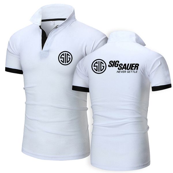 

summer men -selling polo-shirt sig sauer print men sport lapel short sleeve customizable exquisite polo-shirt 220620, White;black