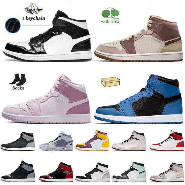 

designer fashion jumpman 1s basketball shoes high og 1 women mens yellow toe carbon fiber all-star a ma maniere patent bred rebellionaire, White;red