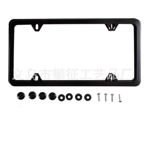 

black american standard license plate frame four hole stainls steel
