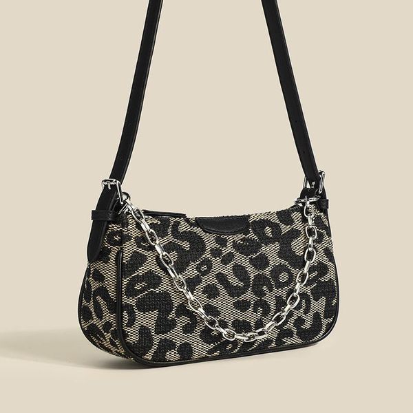 Abendtaschen Schulter Leopard Cheetah Print für Frauen 2022 Luxus mit Ketten Umhängetasche Kleine Mode schwarze Damen Clutch Handtaschen