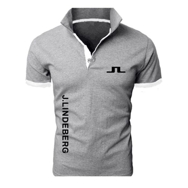 

j lindeberg golf print cotton polo shirts for men casual solid color slim fit mens polos summer fashion brand men clothing 220525, White;black