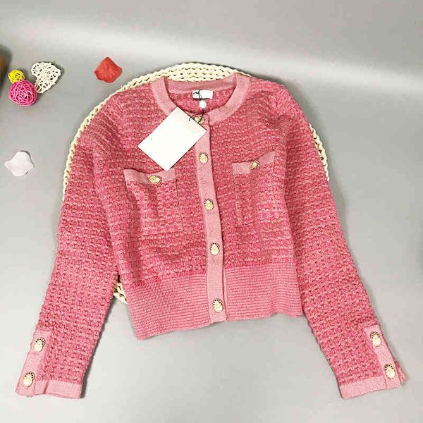 

women's sweaters high order autumn style small fragrance short collection waist pearl button pink alpaca wool long sleeved sweater wome, White;black