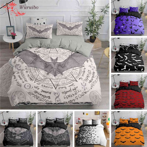 

halloween flying vampire bedding set bats duvet cover witchcraft magic comforter single double bed king 220240 bedclothes