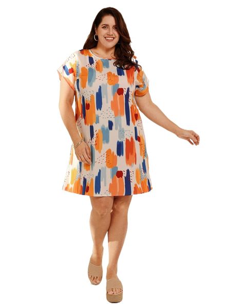 

emery rose plus brush print tunic dress p6vv#, Black