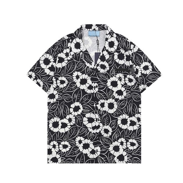 23ss Designer Camisa Mens Button Up Camisas Imprimir Bowling P Carta Camisa Hawaii Floral Camisas Casuais Homens Slim Fit Manga Curta Vestido Havaiano T-shirt