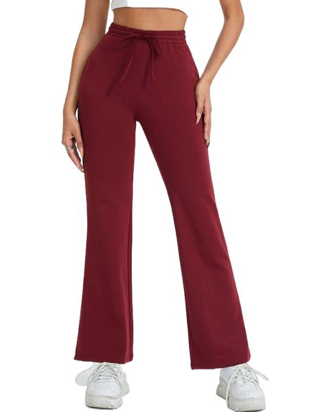 

petite solid drawstring waist sweatpants i8hq#, Black;white