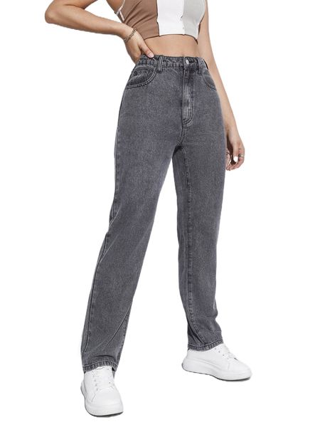 

high waist straight leg jeans y3uq#, Blue