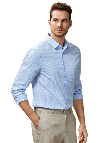 

men gingham print collared shirt l62c#, White;black