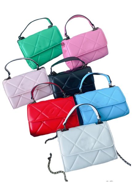 

luxury big kids diamond lattice square handbag lady style metals chain one-shoulder bag pu leather messenger bags a8743, Black