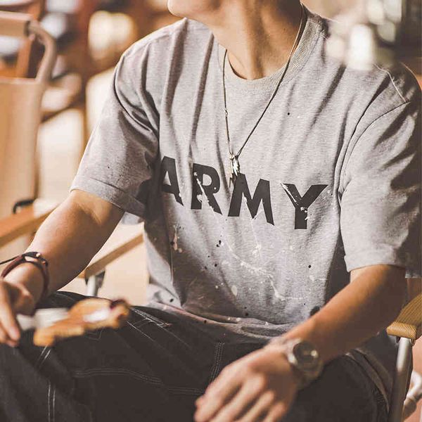 

men's t-shirts madden tooling splash army grey t-shirt summer fried street round neck printed letters short sleeve men's fashion n, White;black
