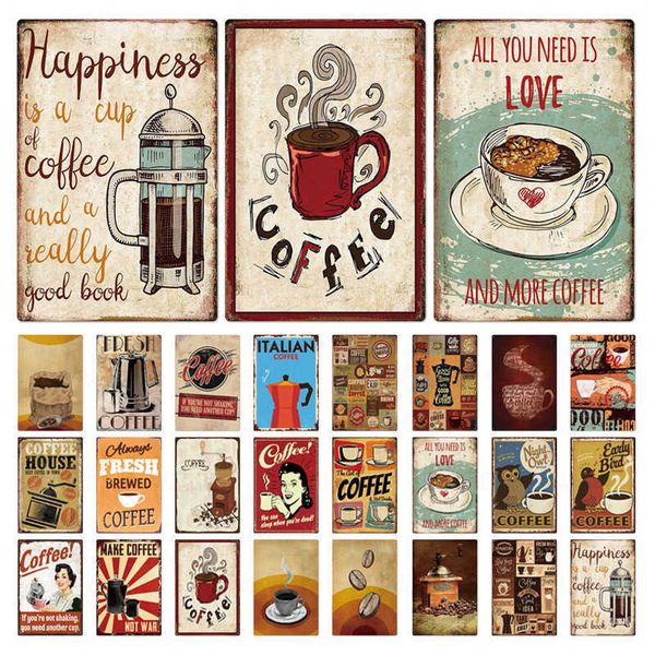 

retro coffee shop restaurant tin sign brand tinplate poster decoration modern home cafe art deco painting wall sign decor metal