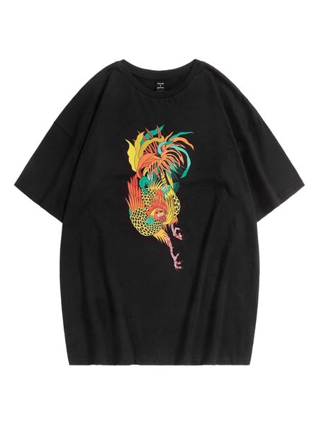 

x magdalena parfieniuk drop shoulder chicken print g32b#, White