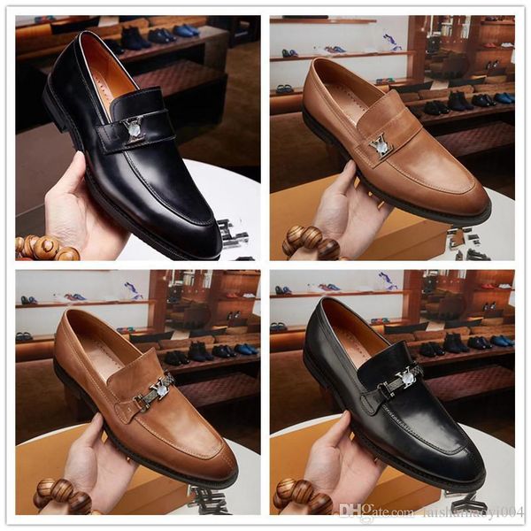 A2 2022 24 scarpe eleganti di design in stile moda uomo nero in vera pelle scarpe a punta uomo affari oxford signori viaggio passeggiata comfort casual taglia 6.5-11