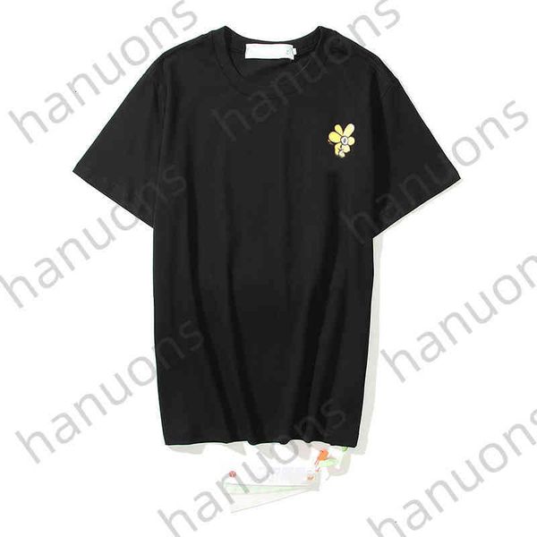 

clothing t-shirt off men's t-shirts spring and summer new hip hop daisy short sleeve t-shirtprinted print letter x back, White;black