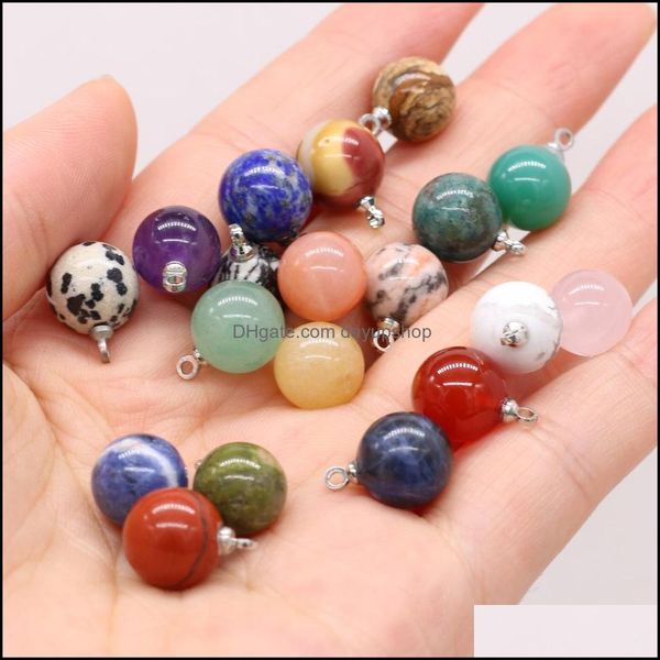 

pendant necklaces 10mm round ball natural stone rec reiki healing chakra rose quartz crystal pendo charms for necklace earr dayupshop dhhw7, Silver