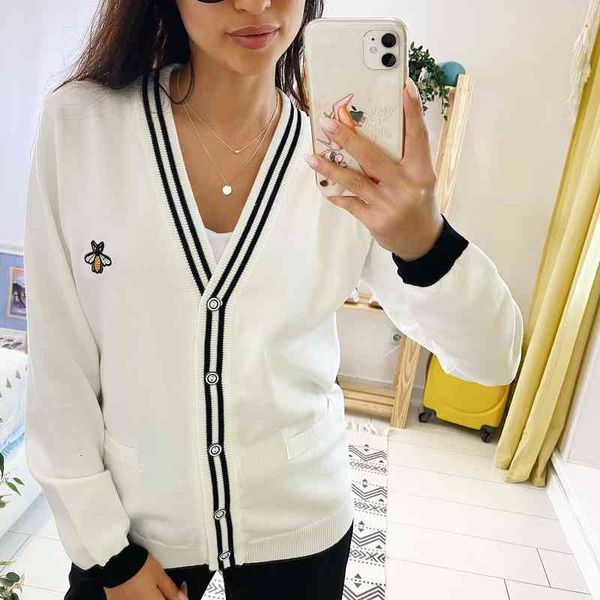 

hlbcbg lente herfst women casual vests s-xl used long mouw trui v-neck female jumper jas open vest, White;black