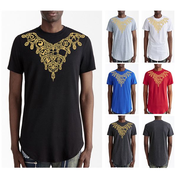 

22ss men's t-shirts 2022 foreign trade men's round neck printed short sleeve t-shirt large fashion casual sports size m-5xl, White;black