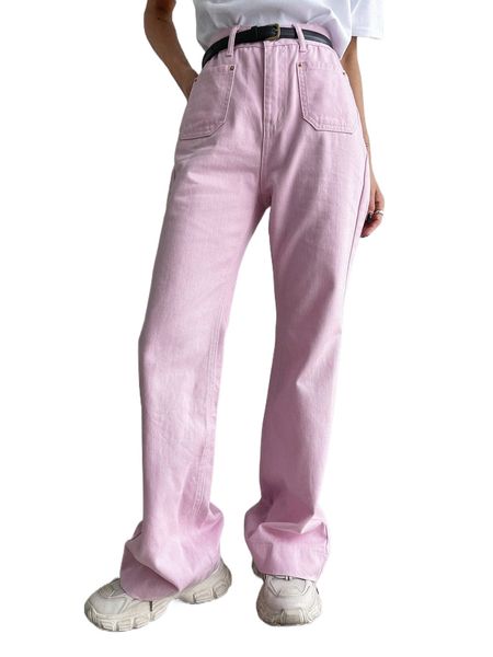 

dazy dual pocket flare leg jeans without belt q6u5#, Blue