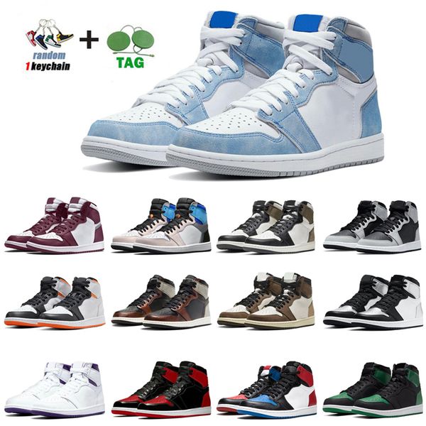 

1s men women basketball shoes 1 military blue bordeaux prototype hyper royal pollen dark mocha shadow 2.0 mens trainers sport sneakers, Black