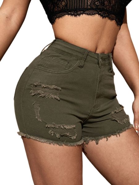 

sxy ripped raw hem denim shorts a32z#, White;black