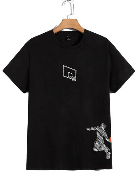

men figure graphic tee f1hw#, White;black