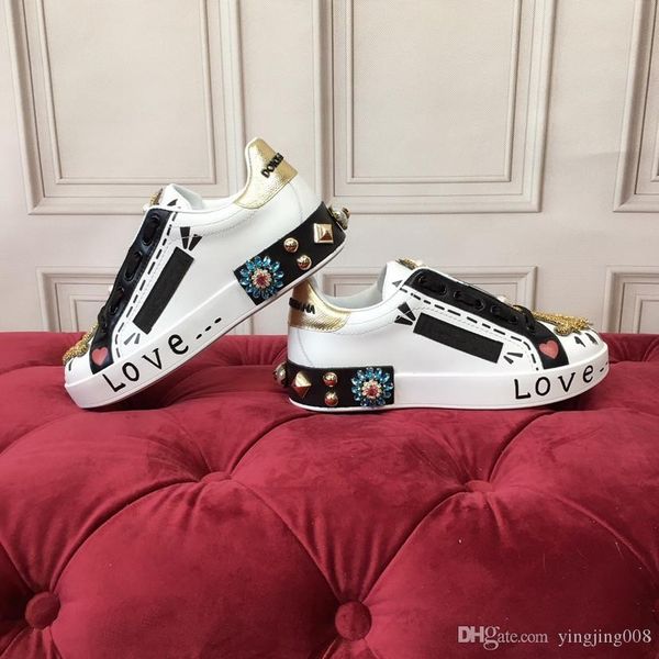 

2022 luxury designer sneakers shoes diamond s luxury diamond men women casual fashion luxury leather wholesale size35-45 lco, Black