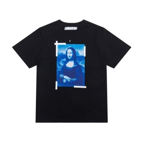 

designer fashion offs t shirts brand tees mens luxury t-shirt religious oil painting letter back arrow tshirts clothing loose cotton women, White;black