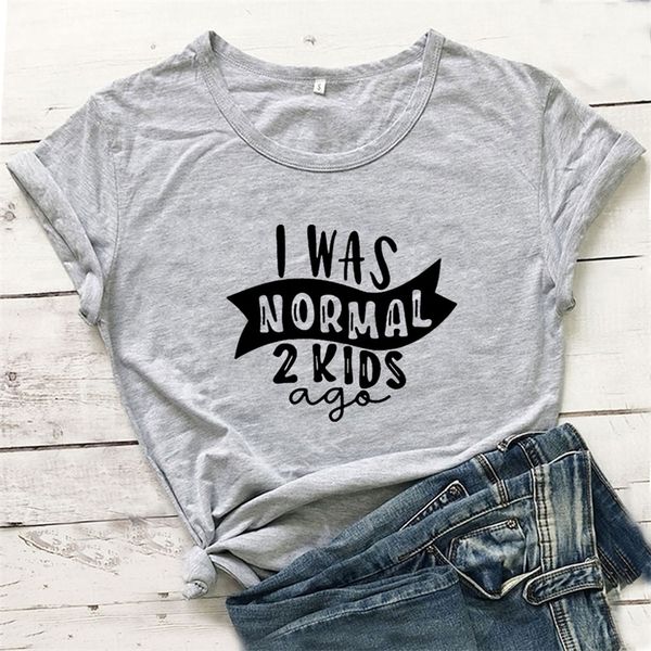 

i was normal 2 kids ago funny t shirt women short sleeve cotton tshirt women tshirt casual camiseta mujer oenck chemise femme 210320, White