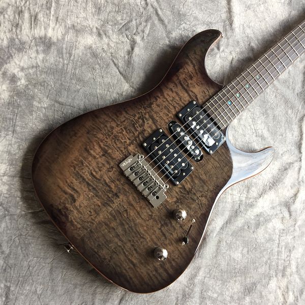 

electric guitar, mahogany body, flame maple rock guitar, manufacturer straight hair
