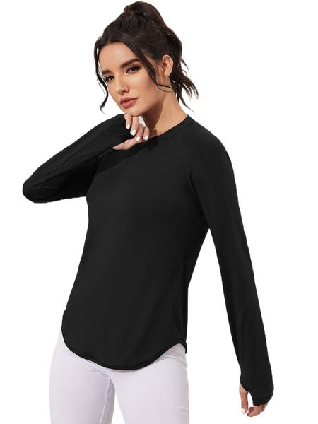 

sports tee with thumb holes 36pd#, Gray