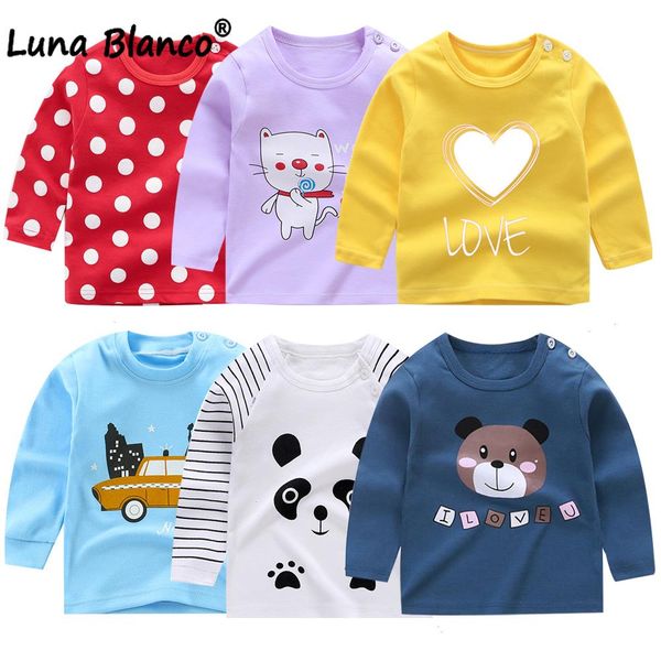

spring girl boy 6m 12m 2y 3y baby long sleeve t-shirt cotton clothes t shirts kids tees fall toddler, Blue