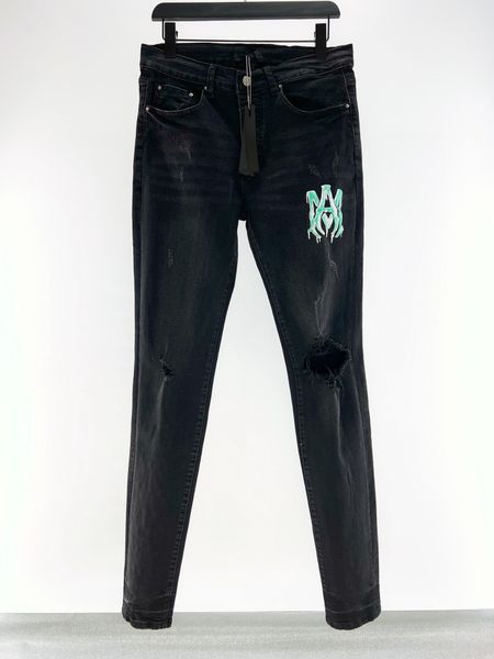 

skinny mens jeans designer men jean printed patten ripped jean man slim casual zipper trousers for male hip hop denim pants, Blue