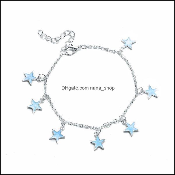 

anklets jewelry blue color star party womens fashion female metal simple ladies gifts drop delivery 2021 wtz1a, Red;blue