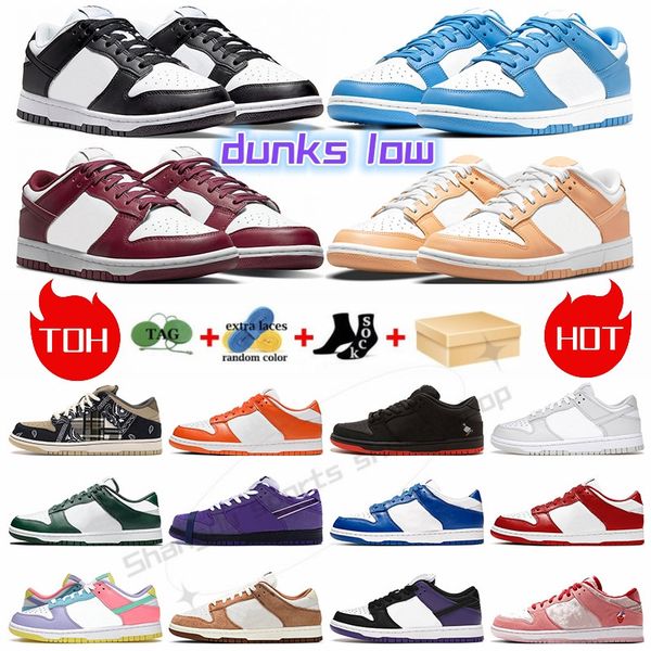 

with box dunks low panda casual shoes for men women sneakers designer triple pink unc syracuse grey fog university red varsity green outdoor, Black