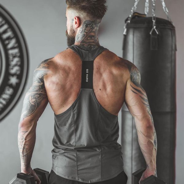 

sleeveless gym tank men running shirt summer vest breathable muscle mens workout fitness t sport 220615, White;black